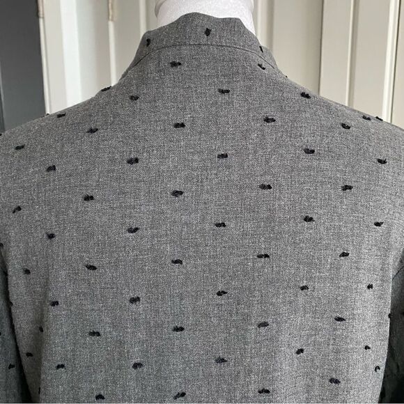 Zara Gray Tie Collar A-Line Long Sleeve Shirt Dress Size M - Picture 5 of 9